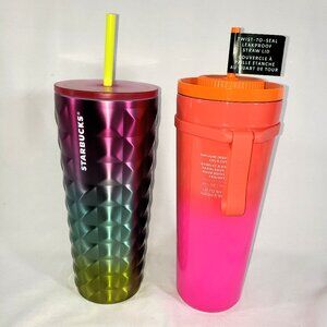 Two pcs set Of New Starbucks Insulated 24oz Cups